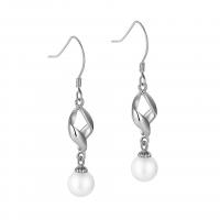 Sterling Silver Pearl Drop Earring, 925 Sterling Silver, with Shell Pearl, plated, fashion jewelry & for woman 38mm 