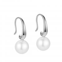 Sterling Silver Pearl Drop Earring, 925 Sterling Silver, with Shell Pearl, plated, fashion jewelry & for woman 25mm 