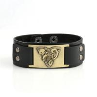 Leatheroid Cord Bracelets, Leather, with Zinc Alloy, Fox, plated, fashion jewelry & Unisex 
