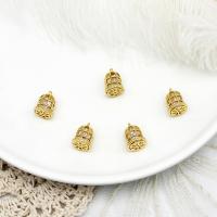 Cubic Zirconia Brass Pendants, Cage, 18K gold plated, micro pave cubic zirconia & for woman 