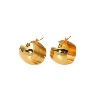 Edelstahl Hoop Ohrringe, 304 Edelstahl, 18K vergoldet, Modeschmuck & für Frau, goldfarben, 15x19.6mm, verkauft von Paar