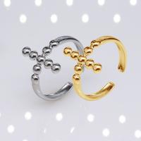 304 Edelstahl Open -Finger-Ring, Kreuz, Vakuum-Ionen-Beschichtung, Modeschmuck & unisex, keine, 10mm, verkauft von PC
