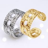 304 Stainless Steel Cuff Finger Ring, Vacuum Ion Plating, fashion jewelry & Unisex 10mm 