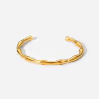 Stainless Steel Cuff Bangle, 304 Stainless Steel, 18K gold plated, fashion jewelry & for woman, golden, 4.8mm, Inner Approx 66mm 