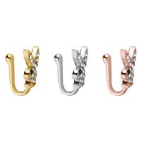 Copper Alloy Nose Clip, Rabbit, high quality plated, Unisex & with rhinestone 