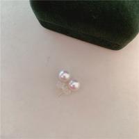 Freshwater Pearl Stud Earring, fashion jewelry & for woman, white, 8-9mm 