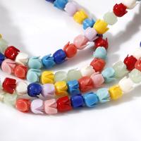 Synthetische Koralle Perle, Tulpe, DIY, gemischte Farben, 7mm, ca. 40PCs/Strang, verkauft von Strang