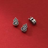 Sterling Silver Spacer Beads, 925 Sterling Silver, Calabash, plated, matte 