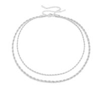 Halskette, 316 L Edelstahl, mit Verlängerungskettchen von 1.97inch, Vakuum-Ionen-Beschichtung, Doppelschicht & Modeschmuck & für Frau, keine, Länge:ca. 14.96 ZollInch, verkauft von PC