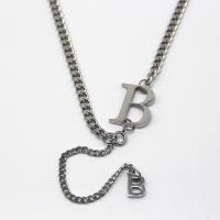 Titanium Steel Sweater Necklace, Letter B, plated, fashion jewelry & Unisex cm 