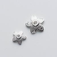 Sterling Silver Bead Caps, 925 Sterling Silver, Flower, DIY silver color 