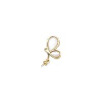 Brass Peg Bail, with White Shell, Butterfly, 18K gold plated, DIY 