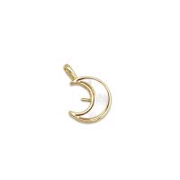 Brass Peg Bail, with White Shell, Moon, 18K gold plated, DIY 