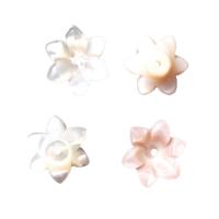 White Lip Shell Bead Cap, Flower, Carved, white, 10mm 