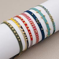 Cotton Yarn Bracelet, with Zinc Alloy, gold color plated, Adjustable & for woman Approx 26 cm 
