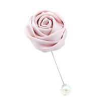 Cloth Brooch, with iron pin & Plastic Pearl, Flower, silver color plated, Korean style & for woman 48mm 