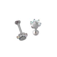 Titanium Piercing Earring, with Opal, Claw, Unisex 