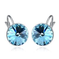 Austrian Crystal Earring, Zinc Alloy, with Austrian Crystal, Round, platinum plated, for woman & faceted 