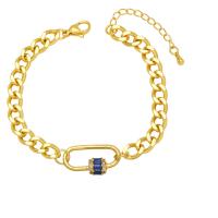 Cubic Zirconia Micro Pave Brass Bracelet, with 2 extender chain, gold color plated, micro pave cubic zirconia & for woman .5 Inch 