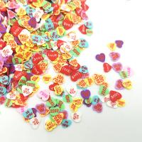 Cabochon en argile polymère, argile de polymère, coeur, DIY, couleurs mélangées, 10mm, Vendu par sac