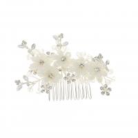 Decorative Hair Combs, Zinc Alloy, with Seedbead & Plastic Pearl, fashion jewelry & for woman & with rhinestone 