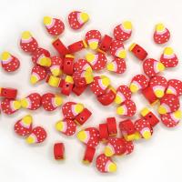 Polymer Clay Jewelry Beads, mushroom, DIY, red, 10mm, Approx 