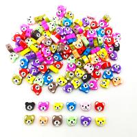 Polymer Clay Jewelry Beads, Bear, DIY, mixed colors, 10mm, Approx 