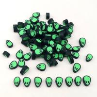 Polymer Clay Jewelry Beads, Alien, DIY, black, 10mm, Approx 