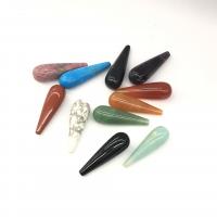 Gemstone ювелирные изделия Кулон, Природный камень, Каплевидная форма, DIY & различные материалы для выбора & отверстие наполовину, Много цветов для выбора продается PC