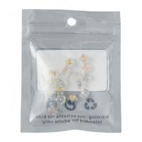 Silicone Ear Nut Component, with plastic bag & Brass, Star, plated, DIY, mixed colors Approx 