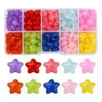 Acrylic Jewelry Beads, with Plastic Box, Star, DIY, mixed colors Approx 