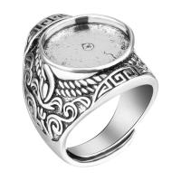 Zinc Alloy Bezel Ring Setting, antique silver color plated, Adjustable & fashion jewelry & Unisex, 16mm 