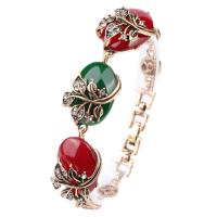 Zinc Alloy Resin Bracelets, with Resin, gold color plated, fashion jewelry & for woman & with rhinestone Approx 7.48 Inch 