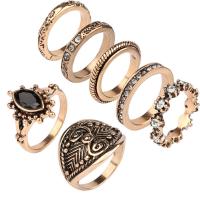 Zinc Alloy Ring Set, plated, 7 pieces & fashion jewelry & Unisex & with rhinestone 