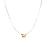 Collier de perles en plastique, alliage de zinc, avec Plastique ABS perle, bijoux de mode & pour femme, argent, 13mm .8 cm, Vendu par brin
