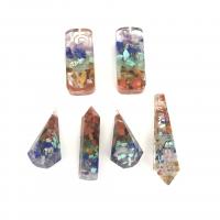 Pendentifs pierres gemmes mixtes , pierre gemme, avec résine, unisexe & styles différents pour le choix, plus de couleurs à choisir, Vendu par PC