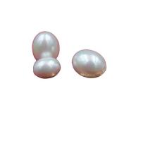 Moitié forés perles de coquillage de mer du Sud, coquille, ellipse, DIY & semi-foré, blanc Vendu par PC