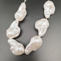 Perles en plastique ABS, Plastique ABS perle, Baroque, vernis au four, DIY, blanc Environ 15 pouce, Environ Vendu par brin