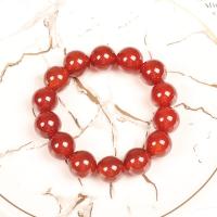 Bracelets Agate en rouge, agate rouge, Rond, unisexe, rouge, 14mm cm, Vendu par PC