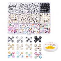 Set de perles Bracelet bricolage, Acrylique, avec Boîte en plastique & fil élastique, DIY, couleurs mélangées Vendu par boîte