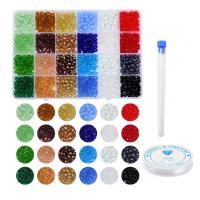 DIY Bracelet Beads Set, Glass Seed Beads, with Plastic Box & Elastic Thread & Carbon Steel, mixed colors 
