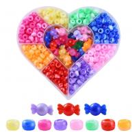 Technique mixte acrylique bijoux perles, avec Boîte en plastique, DIY, couleurs mélangées Vendu par boîte