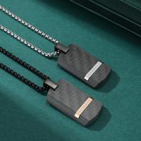 316 L Edelstahl Halskette, poliert, verschiedene Stile für Wahl & für den Menschen & mit Strass, keine, 20x36mm, Länge:ca. 23.62 ZollInch, verkauft von PC