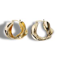 Boucle d'oreille dormeuses alliage zinc, alliage de zinc, Placage de couleur d'or, bijoux de mode & pour femme, couleur originale Vendu par paire