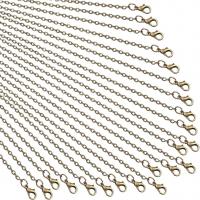 鉄のネックレス チェーン, 鉄, メッキ, クロスチェーン & DIY, 無色 長さ:約 60 センチ, 12パソコン/セット, 売り手 セット