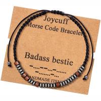 Non Magnetic Hematite Bracelet, Polyester Cord, with Non Magnetic Hematite & Wood, Unisex & adjustable mixed colors .5 Inch 