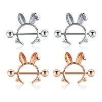 Stainless Steel Nipple Ring, 304 Stainless Steel, Rabbit, Vacuum Ion Plating, fashion jewelry & Unisex 