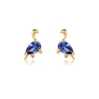 Cubic Zircon Brass Earring, plated, animal design & micro pave cubic zirconia & for woman 5-11.5mm 