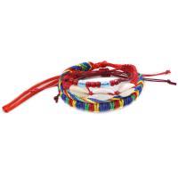 Knot Cord Bracelet, with Shell, plated, Adjustable & three pieces & for woman Approx 15-30 cm 
