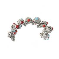 3 Holes Guru Beads, Zinc Alloy, with Plastic, antique silver color plated, DIY silver color Approx 2mm 